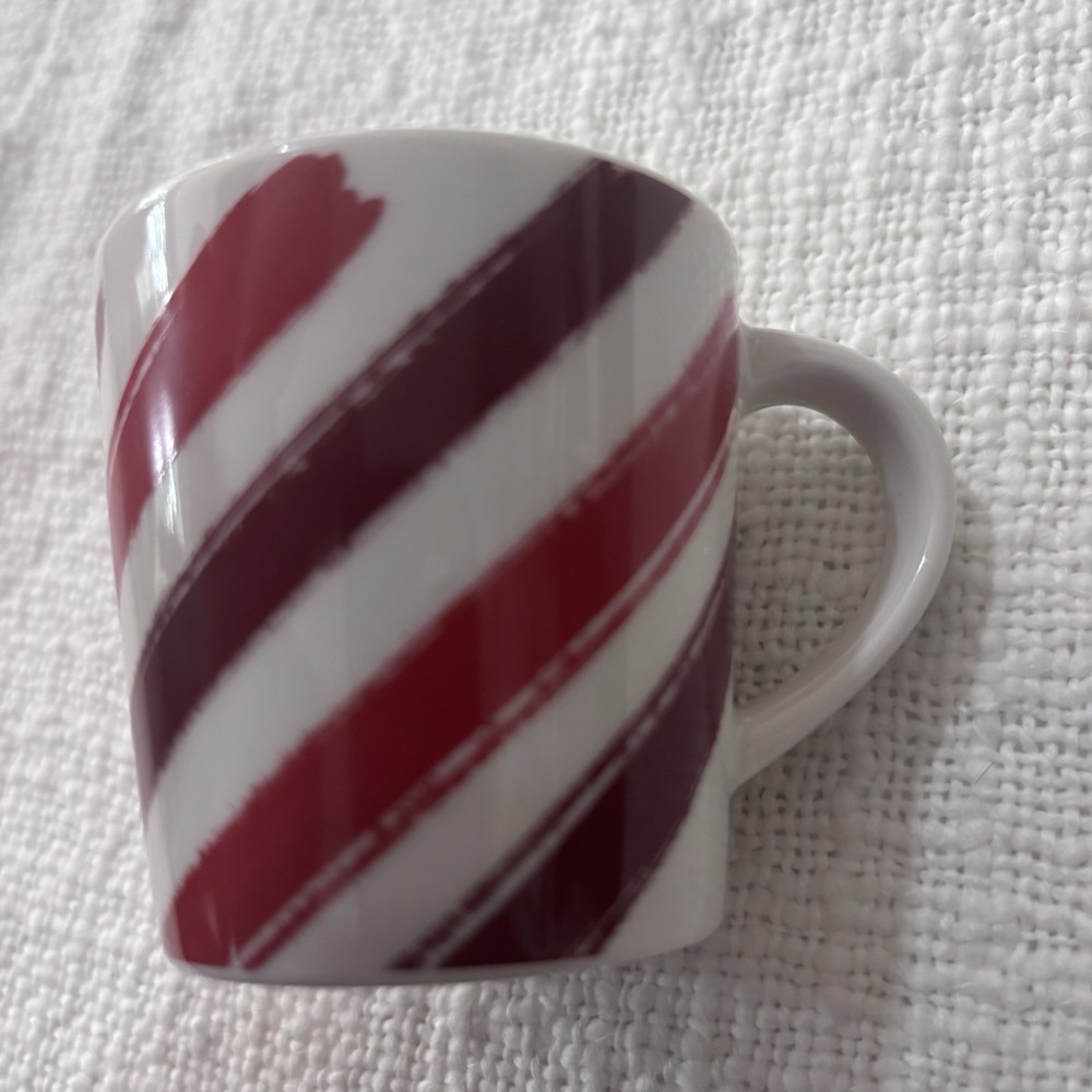 Starbucks Coffee 2014 3 oz. Espresso Mug Red Stripe Christmas Holiday Retired